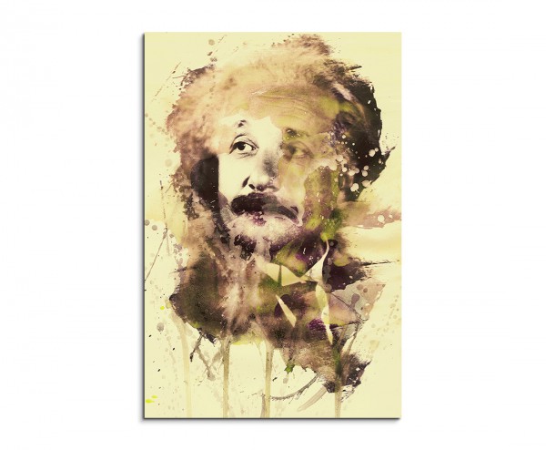 Albert Einstein 90x60cm Aquarell Art Leinwandbild