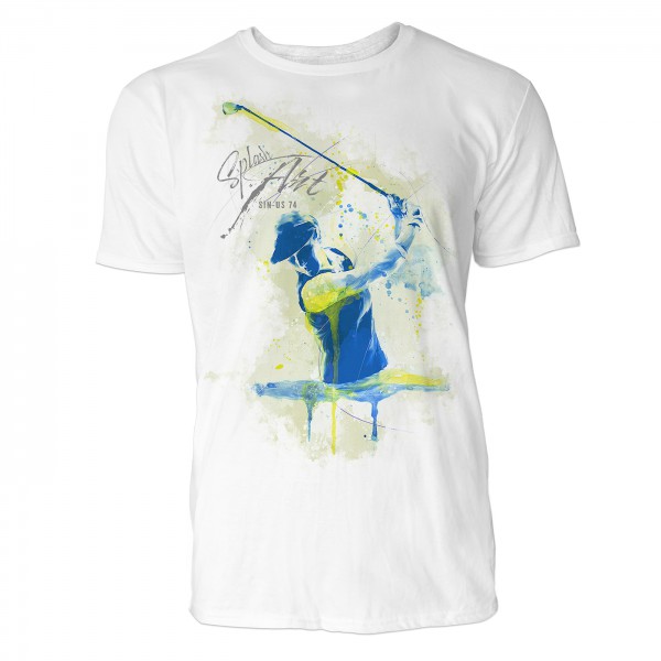 Golfer mit Hut Sinus Art ® T-Shirt Crewneck Tee with Frontartwork