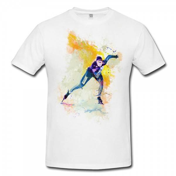 Eisschnelllauf Herren und Damen T-Shirt Sport Motiv aus Paul Sinus Aquarell