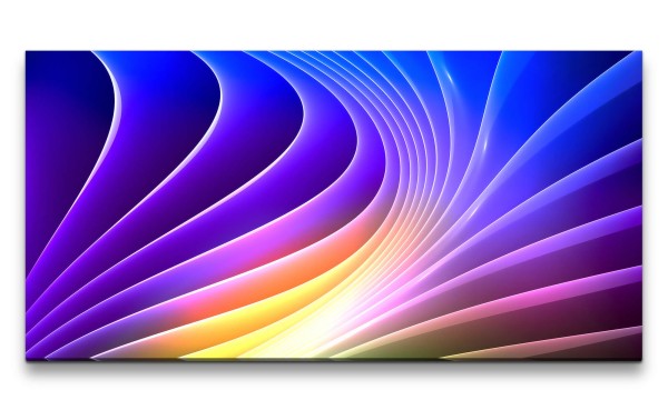 Leinwandbild 120x60cm Abstrakt Wellen Schwingungen Kunstvoll Dekorativ Energie
