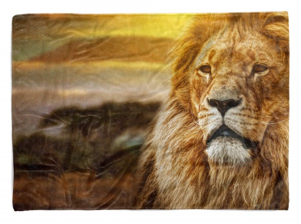 Handtuch Strandhandtuch Saunatuch Kuscheldecke mit Tiermotiv Löwe König der Tie