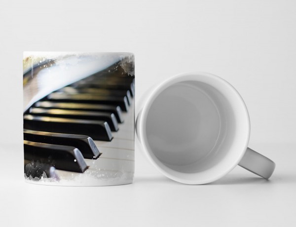 Tasse Geschenk Künstlerische Fotografie – Nahaufnahme von Klaviertasten 