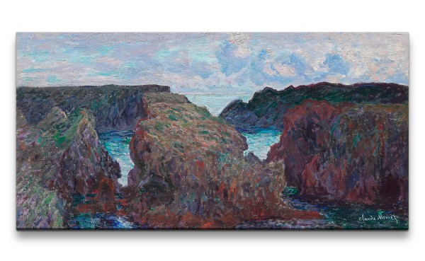 Remaster 120x60cm Claude Monet Impressionismus weltberühmtes Wandbild Rocks at Port-Goulphar
