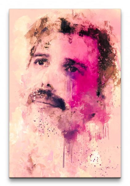 Freddie Mercury Queen Porträt Abstrakt Kunst Legende Musik 60x90cm Leinwandbild