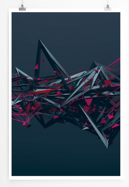 Digitale Grafik  Futuristische Struktur im leeren Raum 60x90cm Poster
