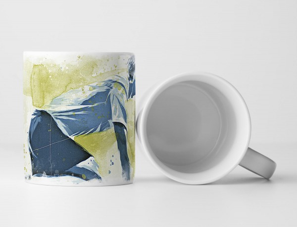 Running Tasse als Geschenk, Design Sinus Art