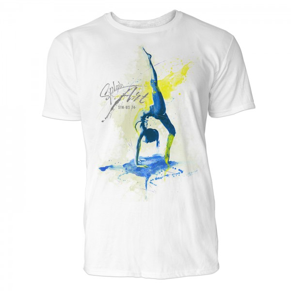 Yoga Urdhva Prasarita Eka Padasana Sinus Art ® T-Shirt Crewneck Tee with Frontartwork