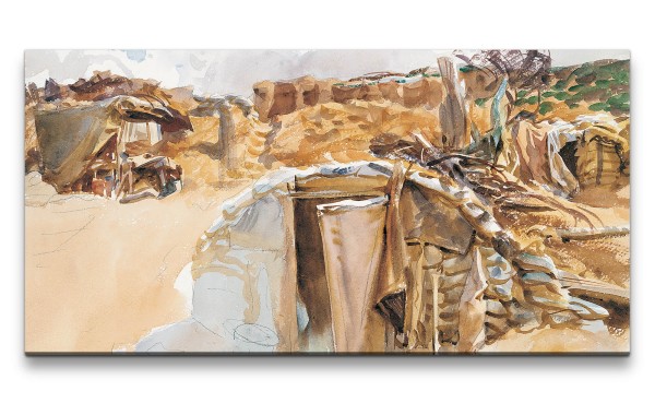 Remaster 120x60cm John Singer zeitlose Kunst Dugout Wüste Camp Lager