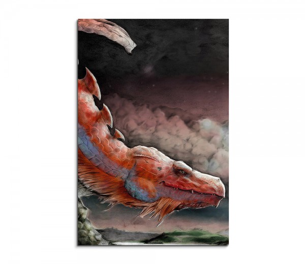 Red Fantasy Dragon 90x60cm