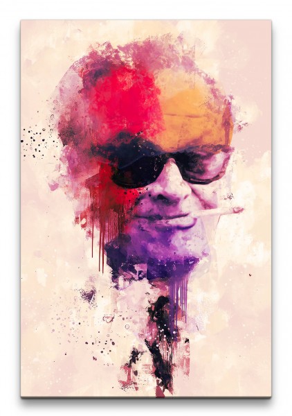 Jack Nicholson Porträt Abstrakt Kunst Filmlegende Schauspieler 60x90cm Leinwandbild