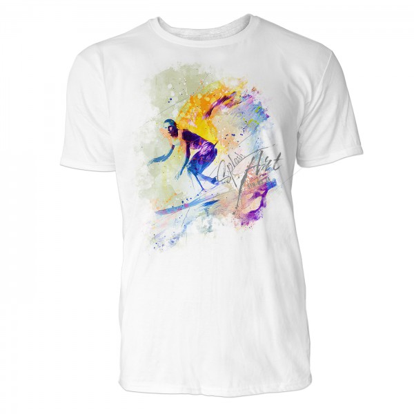 Surfer Sinus Art ® T-Shirt Crewneck Tee with Frontartwork