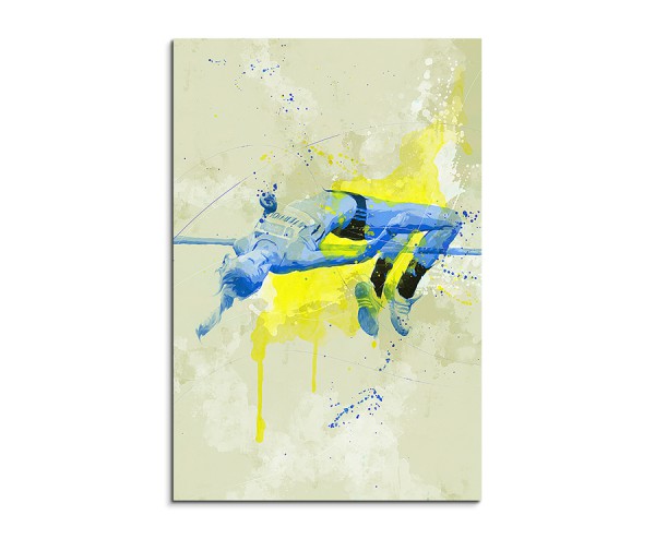 Hochsprung 90x60cm SPORTBILDER Paul Sinus Art Splash Art Wandbild Aquarell Art
