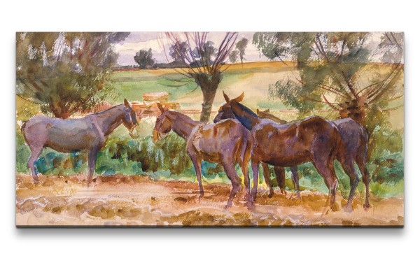 Remaster 120x60cm John Singer weltberühmtes Gemälde zeitlose Kunst Pferde Natur Wunderschön
