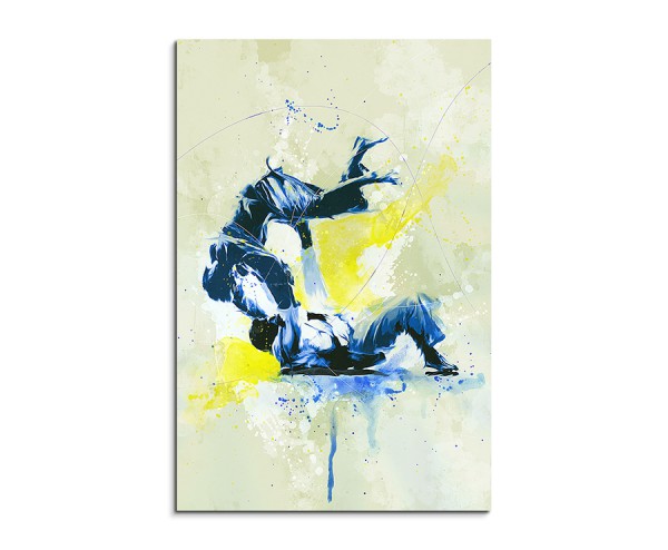Judo III 90x60cm SPORTBILDER Paul Sinus Art Splash Art Wandbild Aquarell Art