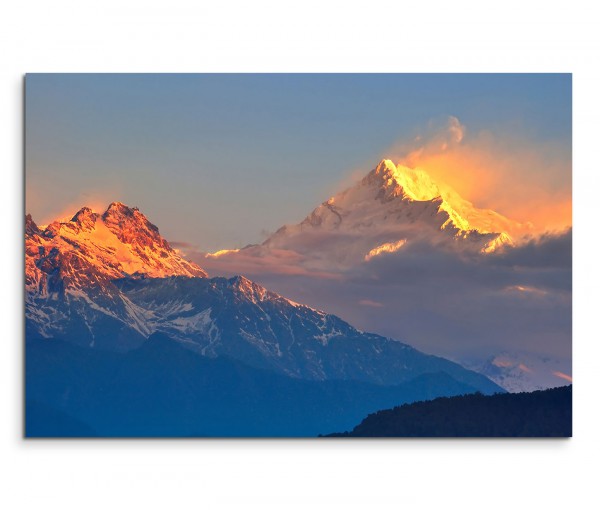 120x80cm Wandbild Himalaya Gebirge Schnee Sonnenaufgang