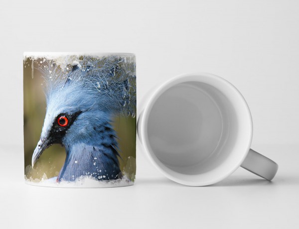 Tasse Geschenk Tierfotografie – Blauer Pfauenkopf