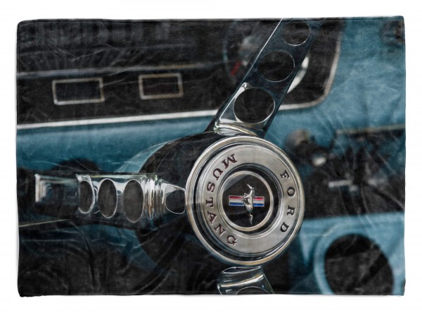 Handtuch Strandhandtuch Saunatuch Kuscheldecke mit Fotomotiv Ford Mustang 66er