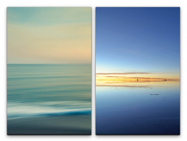 2 Bilder je 60x90cm Horizont seichtes Wasser Meer Weite Ferne Ruhe Stille