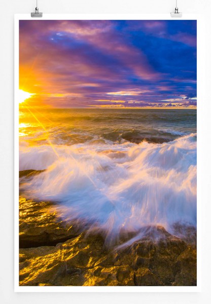 60x90cm Poster Landschaftsfotografie  Wunderschöner Sonnenaufgang über Hawaii