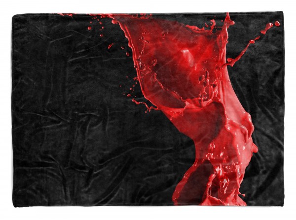 Handtuch Strandhandtuch Saunatuch Kuscheldecke mit Fotomotiv Rote Farbe Momentaufnahme Sc