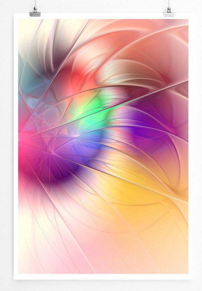 60x90cm Digitale Grafik Poster Fröhliche Farbenexplosion