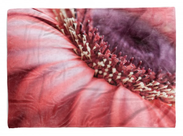 Handtuch Strandhandtuch Saunatuch Kuscheldecke mit Fotomotiv Rote Blume Blüte N