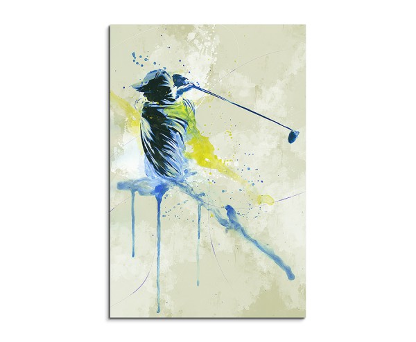 Golf 90x60cm SPORTBILDER Paul Sinus Art Splash Art Wandbild Aquarell Art