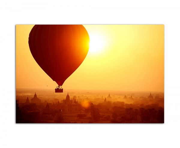 120x80cm Heißluftballon Sonnenaufgang Landschaft