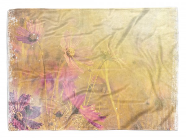 Handtuch Strandhandtuch Saunatuch Kuscheldecke mit kunstvollen Blumenmotiv Sonn