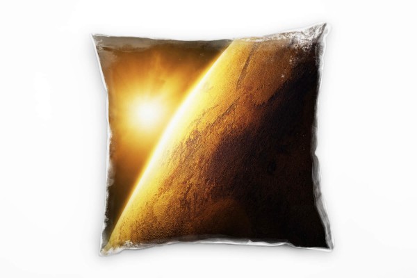 Natur, orange, schwarz, Universum, Mars Deko Kissen 40x40cm für Couch Sofa Lounge Zierkissen