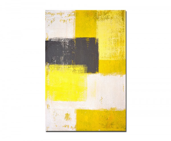120x80cm Malerei gelb grau abstrakt