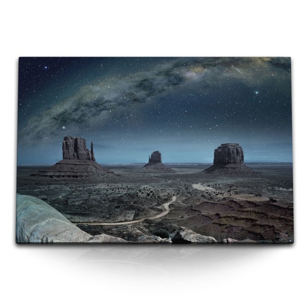 120x80cm Wandbild auf Leinwand Monument Valley Arizona Milchstraße Sternenhimmel Astrofotografie