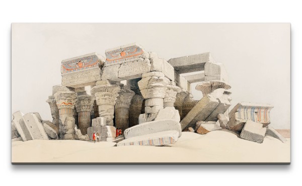 Remaster 120x60cm Alter ägyptischer Tempel wunderschöne Illustration Kunstvoll