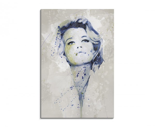 Brigitte Bardot Splash 90x60cm Kunstbild als Aquarell auf Leinwand