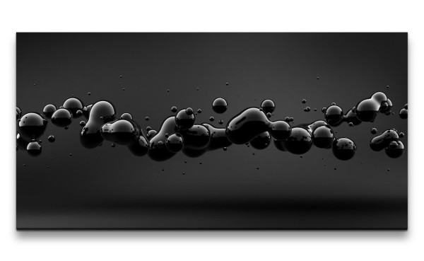 Leinwandbild 120x60cm Schwarz 3d Art science fiction Dekorativ Modern Fluid