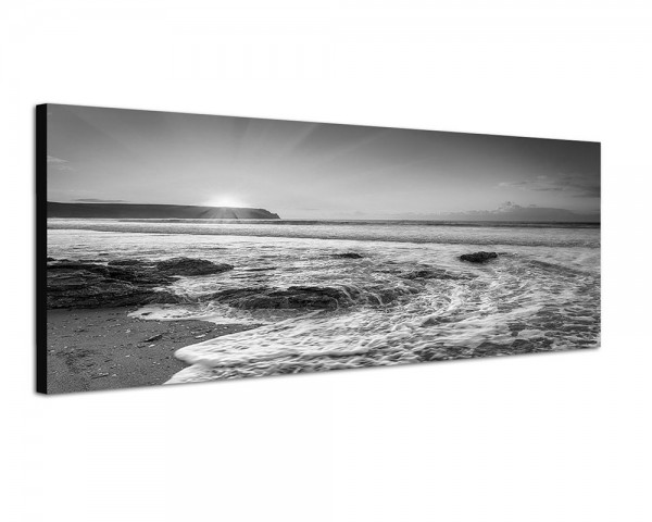 150x50cm Cornwall Strand Meer Sonnenuntergang