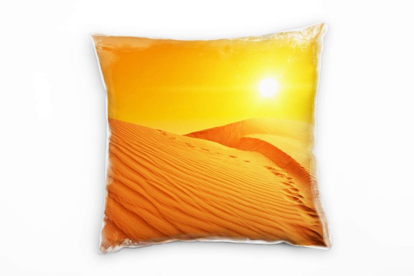 Wüste, orange, gelb, Düne, Sonne Deko Kissen 40x40cm für Couch Sofa Lounge Zierkissen