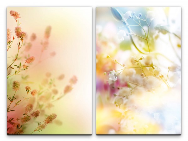 2 Bilder je 60x90cm Blumen Blüten Frühling Sommer Fotokunst Frühlingswiese Makrofotografie