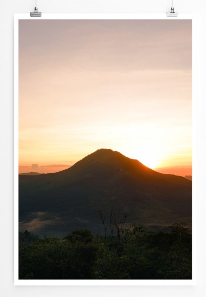 60x90cm Poster Landschaftsfotografie - Batur Vulkan Kintamani auf Bali 
