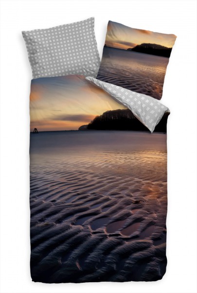 Ostsee Sonnenuntergang Rgen Bettwäsche Set 135x200 cm + 80x80cm Atmungsaktiv