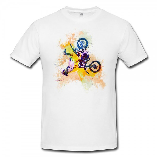 Motorrad Xgames I Herren und Damen T-Shirt Sport Motiv aus Paul Sinus Aquarell