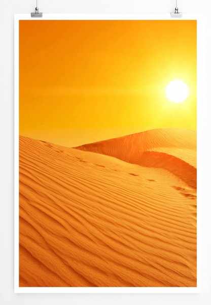 60x90cm Landschaftsfotografie Poster Sonnenaufgang in der Sahara Tunesien