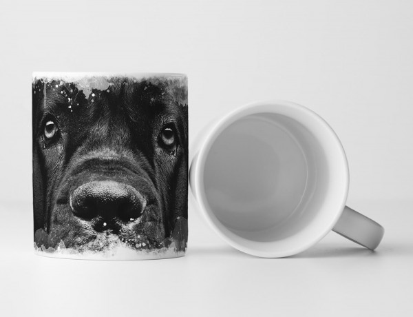 Tasse Geschenk Tierfotografie – Porträt einer schwarzen Cane Corso