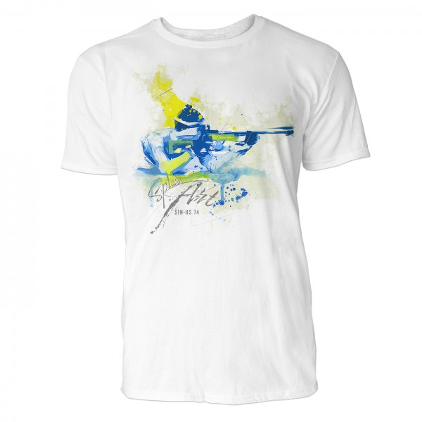 Biathlon Schuss im Liegen Sinus Art ® T-Shirt Crewneck Tee with Frontartwork