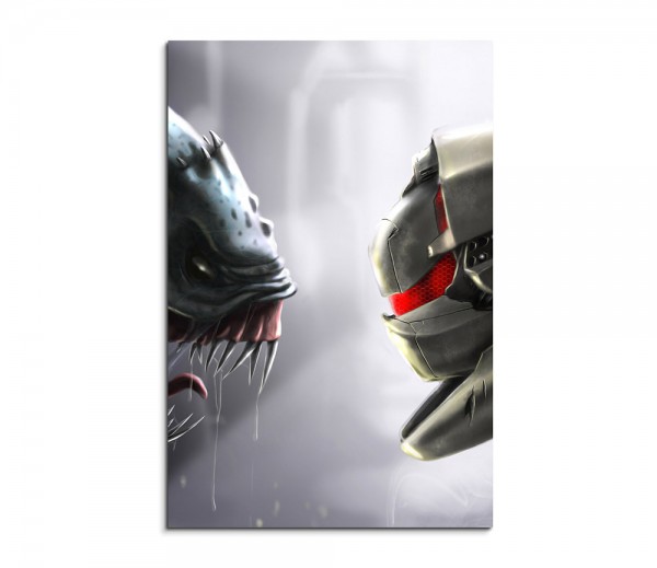 Robot vs Monster Confrontation 90x60cm