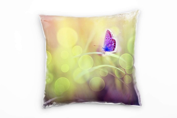 Tiere, Schmetterling, lila, grün, Deko Kissen 40x40cm für Couch Sofa Lounge Zierkissen