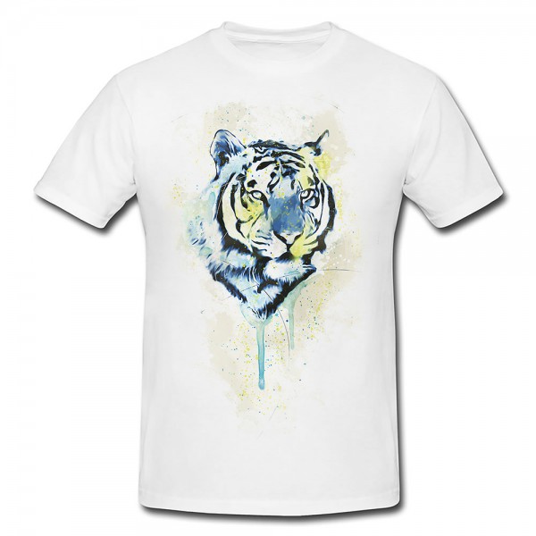 Tiger Premium Herren und Damen T-Shirt Motiv aus Paul Sinus Aquarell