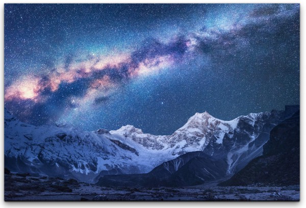 Milchstraße mit Gebirge Wandbild in verschiedenen Größen