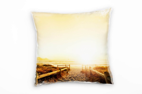 Landschaft, orange, Sonnenuntergang, Afrika Deko Kissen 40x40cm für Couch Sofa Lounge Zierkissen