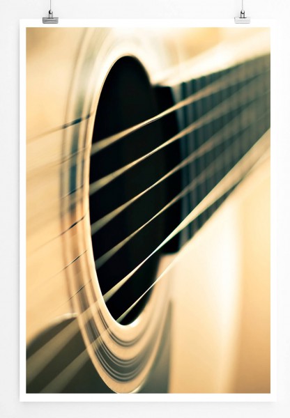 60x90cm Künstlerische Fotografie Poster Gitarre in Makroaufnahme